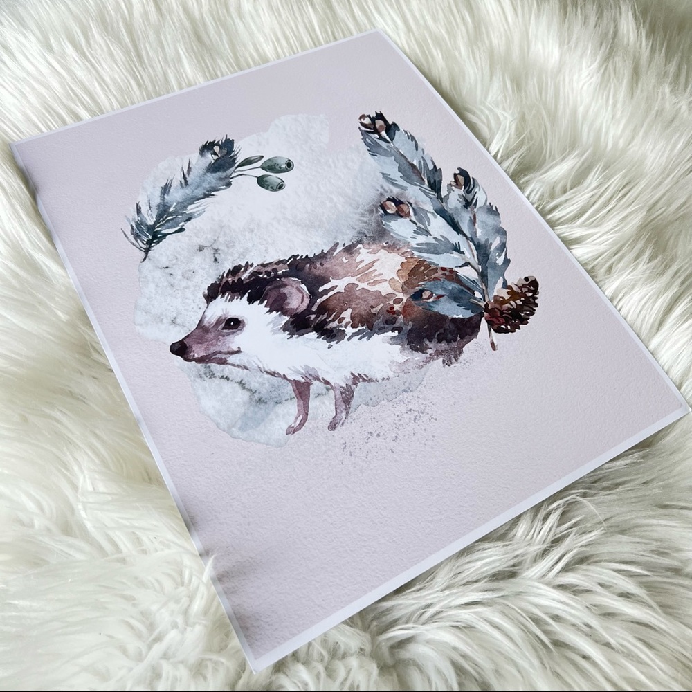 Watercolor Hedgehog Wall Art Print Poster Unframed - Picture 12 of 17